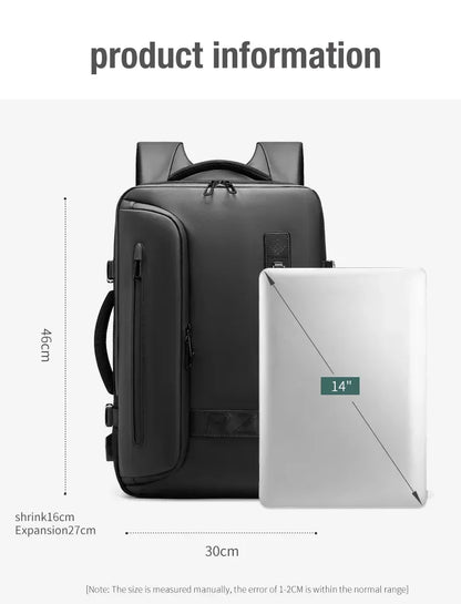 Reise Männer erweitert Laptop Rucksack Vakuum Kompression Wander rucksack USB-Aufladung Geschäft große Kapazität Rucksack für Pumpen