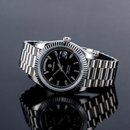2023 neue Sugess Uhr von Männern 40mm Tag Datum automatische Dandong Sl3034 Uhrwerk Retro mechanische Armbanduhr Saphirglas golden