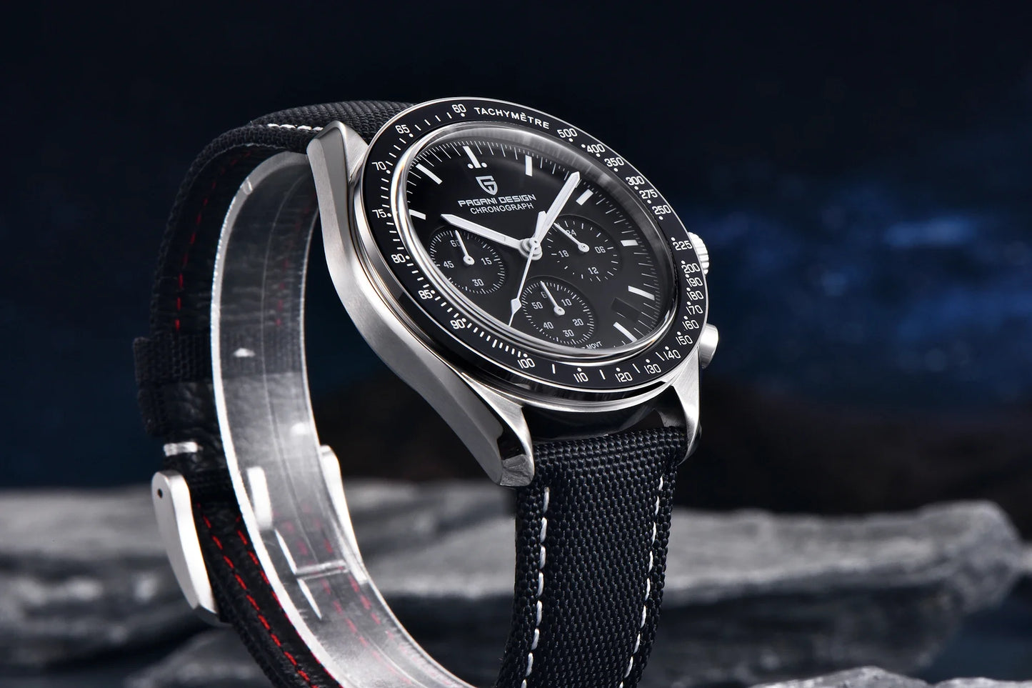 PAGANI DESIGN 2025, Silber, Gold, Mond, Luxus-Quarzuhren, Herren-Sport-Chronograph, Saphirglas, Edelstahluhr für Herren