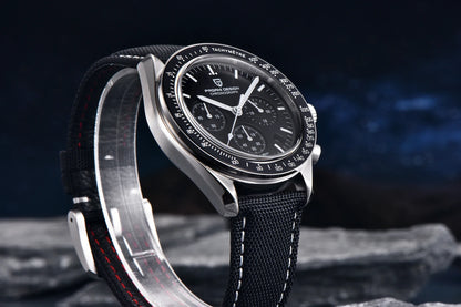 PAGANI DESIGN 2025, Silber, Gold, Mond, Luxus-Quarzuhren, Herren-Sport-Chronograph, Saphirglas, Edelstahluhr für Herren