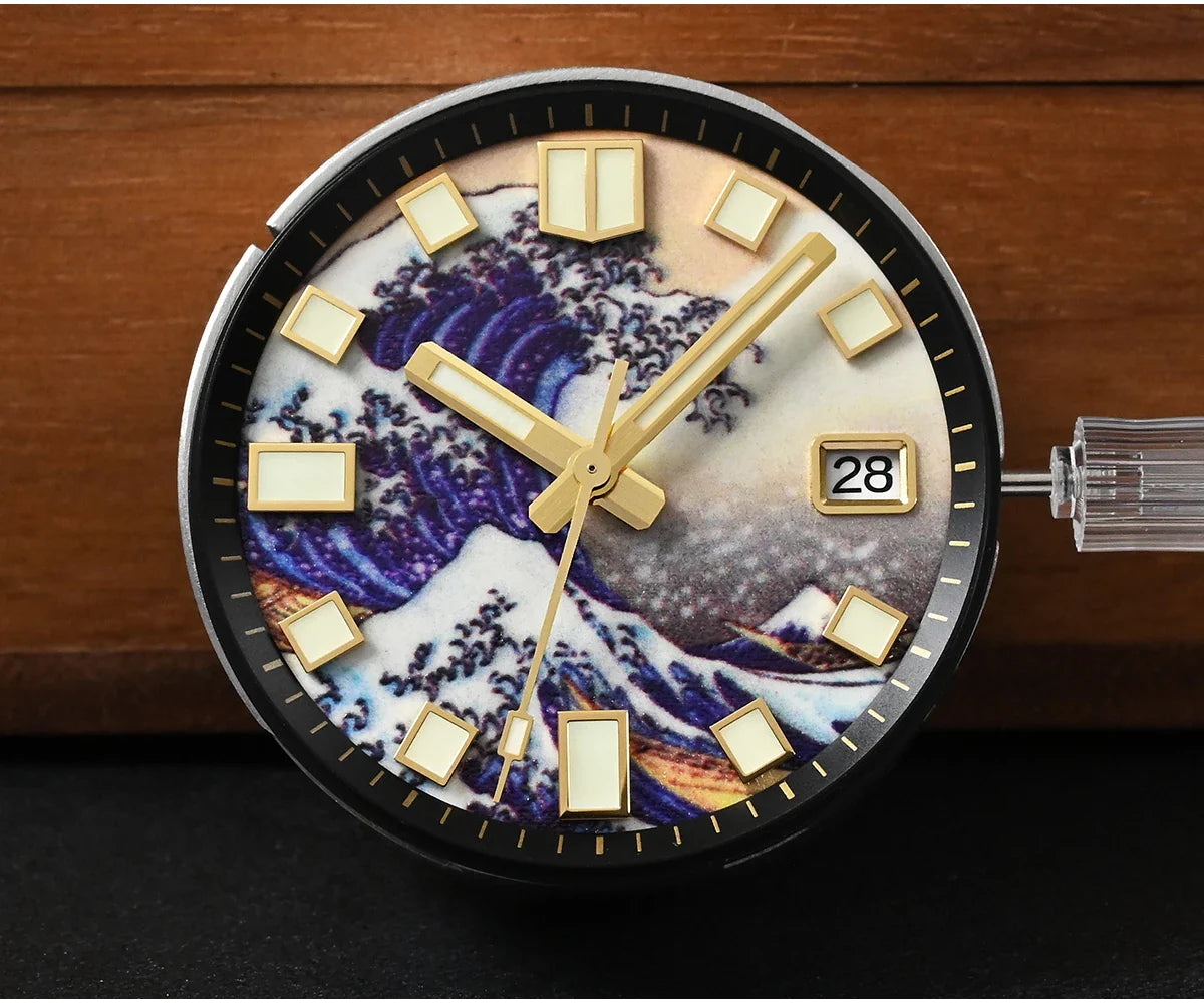San Martin 40mm 62mas V3 Diver Watch For Men Kanagawa Surfing Dial NH35 Automatic Mechanical 20Bar Full Luminous Rubber Strap