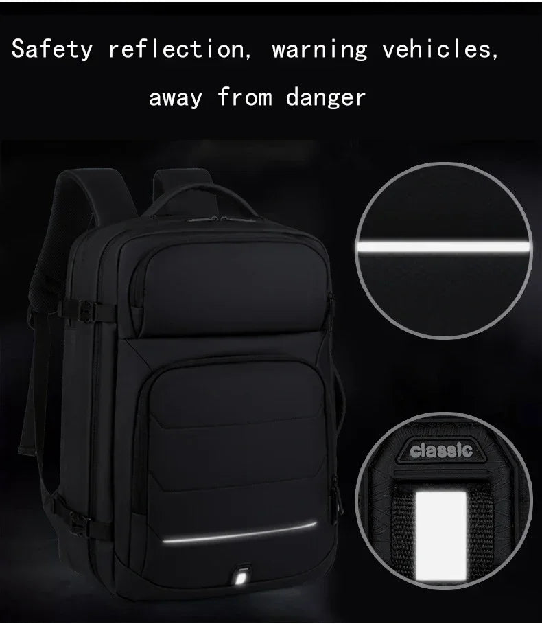 Erweiterbare 17-Zoll-Laptop-Rucksäcke für Herren, wasserdichte Notebook-Tasche, USB-Schultasche, Sport, Reisen, Schultasche, Rucksack für Männer