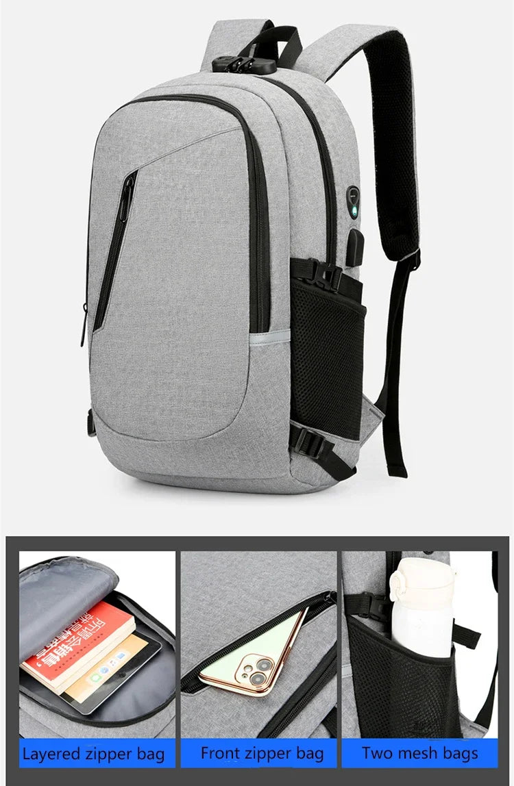 2024 Rucksack, Diebstahlschutz, Passwortsperre, Oxford, für Herren und Damen, Unisex, Business, Laptop, Computer, Reisen, Freizeit, Mode, tragbar