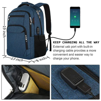 Herren-Rucksack, 17,3-Zoll-Oxford, großes Fassungsvermögen, hochwertiger, modischer Business-Laptop-Rucksack, wasserdicht, verschleißfest, Freizeit-Reiserucksack