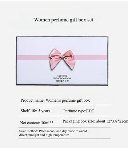 30 ml x 3PCS Eau De Parfum Geschenkbox Feminino Spray Frischer leichter Duft Floral Fruity Chypre Notes Langlebiges Damenparfüm-Set