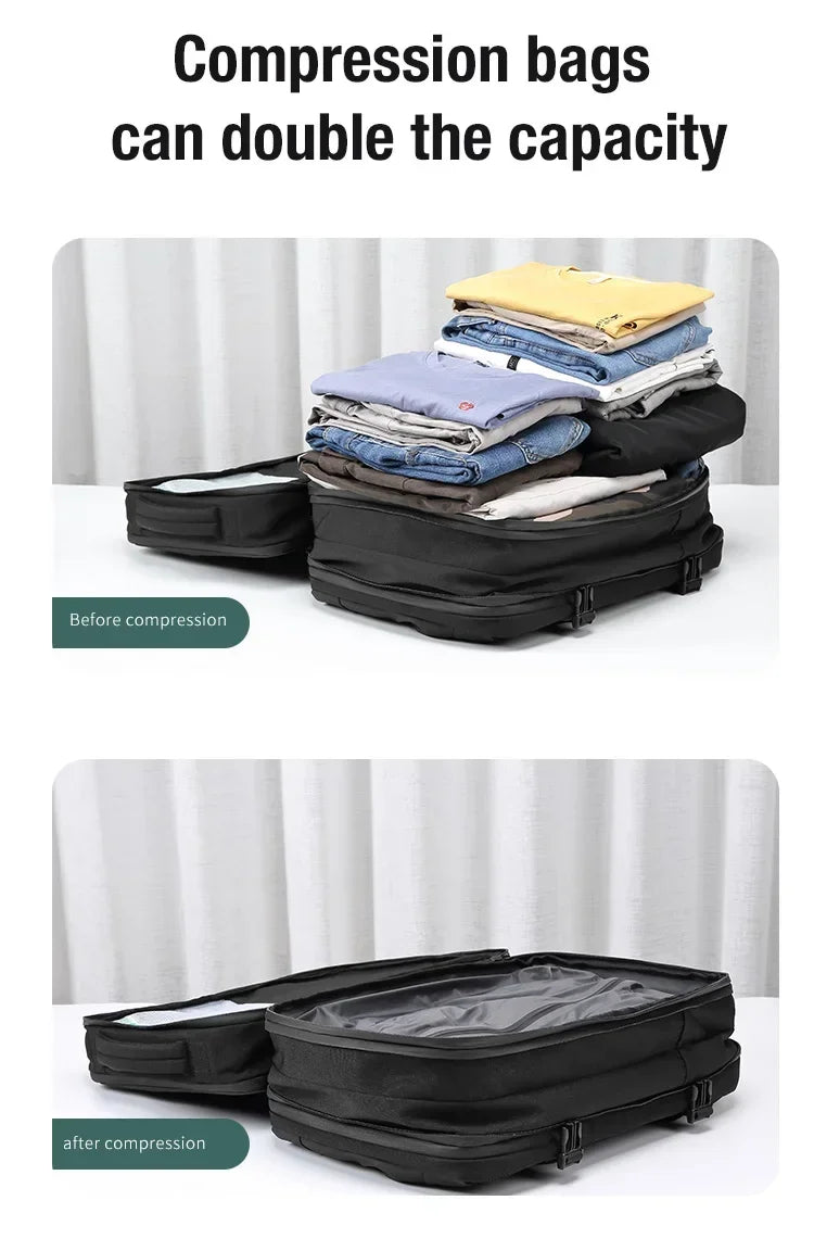 Reise Männer erweitert Laptop Rucksack Vakuum Kompression Wander rucksack USB-Aufladung Geschäft große Kapazität Rucksack für Pumpen