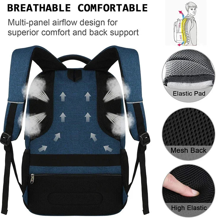 Herren-Rucksack, 17,3-Zoll-Oxford, großes Fassungsvermögen, hochwertiger, modischer Business-Laptop-Rucksack, wasserdicht, verschleißfest, Freizeit-Reiserucksack