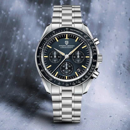 PAGANI DESIGN 2025, neue Monduhr, Retro-Luxus-Quarzuhren für Herren, Edelstahl, leuchtend, wasserdicht, Sport-Chronograph, Herren