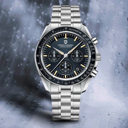 PAGANI DESIGN 2025, neue Monduhr, Retro-Luxus-Quarzuhren für Herren, Edelstahl, leuchtend, wasserdicht, Sport-Chronograph, Herren