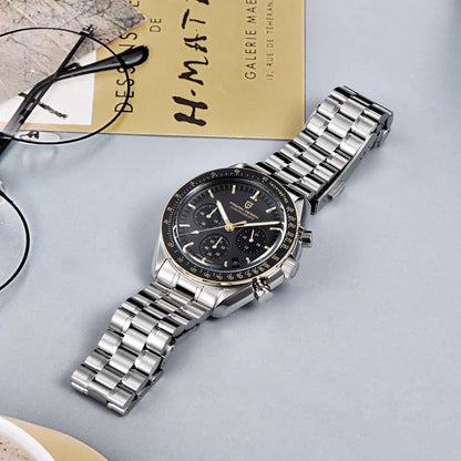PAGANI DESIGN 2025, neue Monduhr, Retro-Luxus-Quarzuhren für Herren, Edelstahl, leuchtend, wasserdicht, Sport-Chronograph, Herren