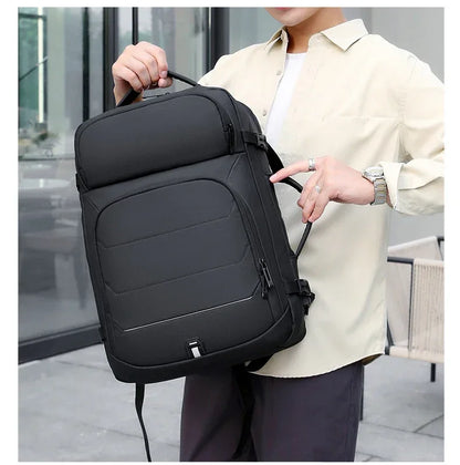 Erweiterbare 17-Zoll-Laptop-Rucksäcke für Herren, wasserdichte Notebook-Tasche, USB-Schultasche, Sport, Reisen, Schultasche, Rucksack für Männer
