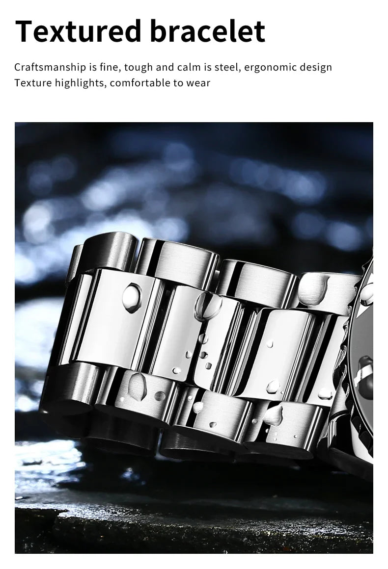 OLEVS 5885 Tauchserie Herrenuhr Luxus Automatik Datum Originaluhr Trendige Edelstahl Wasserdichte Sport Quarzuhr