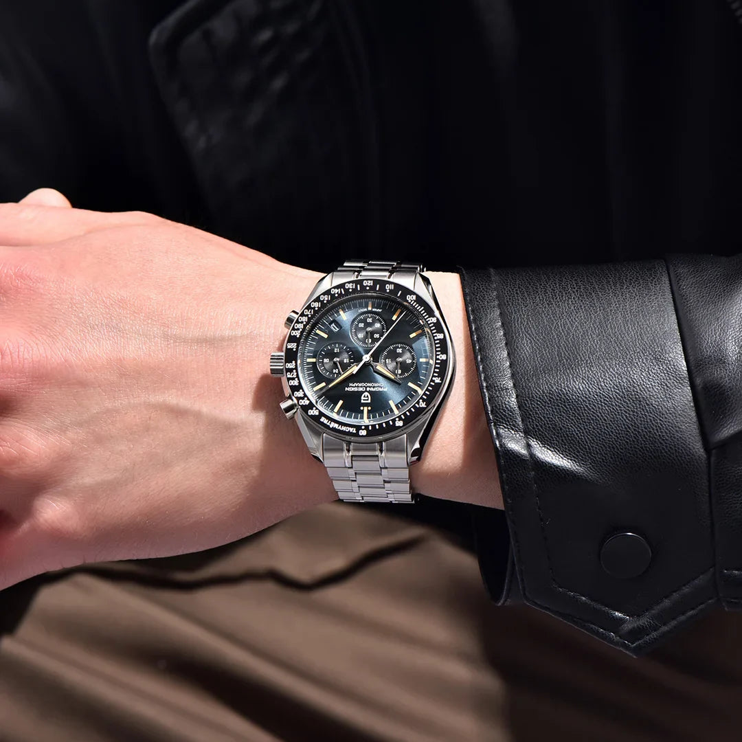 PAGANI DESIGN 2025, neue Monduhr, Retro-Luxus-Quarzuhren für Herren, Edelstahl, leuchtend, wasserdicht, Sport-Chronograph, Herren