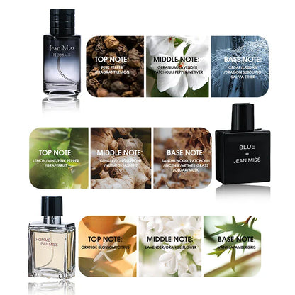 JEAN MISS Herrenparfüm-Set Lasting Earth Azure Mine Field, langlebiger Duft, ein gutes Geschenk für Freunde des anderen Geschlechts