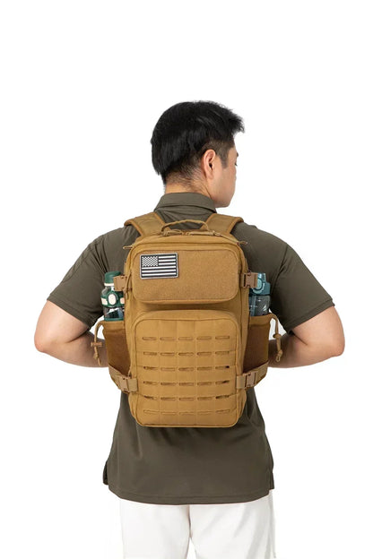 25L Taktischer Rucksack Outdoor-Tasche Fitness-Rucksack MOLLE-Rucksack Damen/Herren Wandern Überlebensrucksack Herren Dual-Getränkehalter