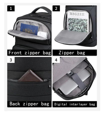 Erweiterbare 17-Zoll-Laptop-Rucksäcke für Herren, wasserdichte Notebook-Tasche, USB-Schultasche, Sport, Reisen, Schultasche, Rucksack für Männer