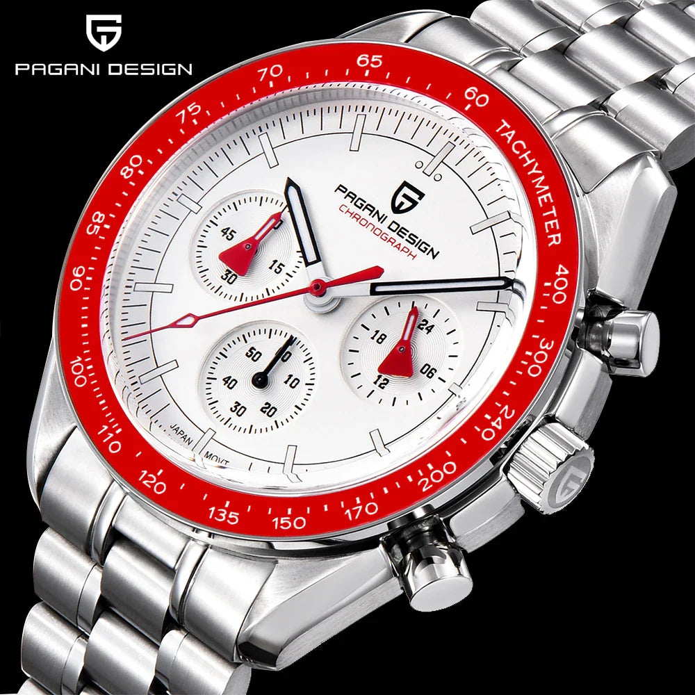 PAGANI DESIGN 2025, neue Monduhr, Retro-Luxus-Quarzuhren für Herren, Edelstahl, leuchtend, wasserdicht, Sport-Chronograph, Herren