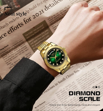 NIBOSI Luxus Gold Quarzuhr Männer Edelstahl Wasserdicht Leucht Datum Woche Mode Diamant Herren Uhren Relogio Masculino