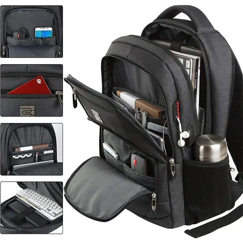 Herren-Rucksack, 17,3-Zoll-Oxford, großes Fassungsvermögen, hochwertiger, modischer Business-Laptop-Rucksack, wasserdicht, verschleißfest, Freizeit-Reiserucksack