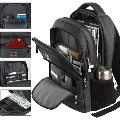 Herren-Rucksack, 17,3-Zoll-Oxford, großes Fassungsvermögen, hochwertiger, modischer Business-Laptop-Rucksack, wasserdicht, verschleißfest, Freizeit-Reiserucksack