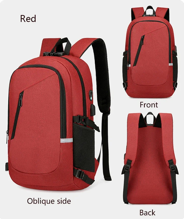 2024 Rucksack, Diebstahlschutz, Passwortsperre, Oxford, für Herren und Damen, Unisex, Business, Laptop, Computer, Reisen, Freizeit, Mode, tragbar