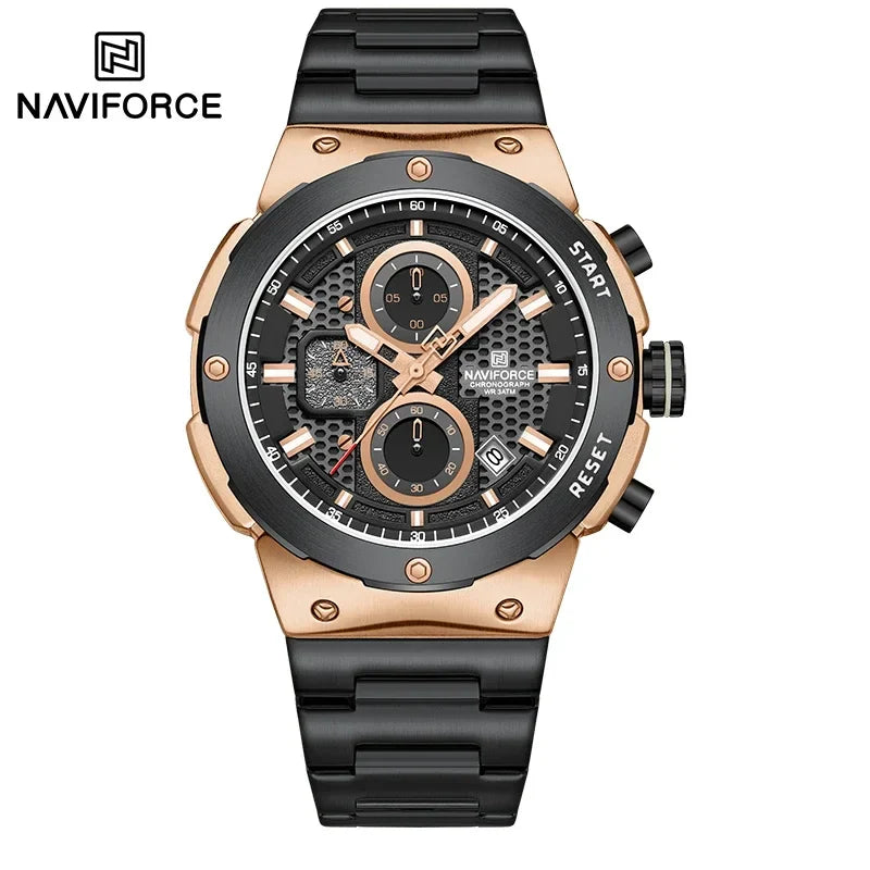 NAVIFORCE 2025, Herren-Quarzuhr, Sport-Militäruhr für Herren, wasserdicht, leuchtendes Datum, Chronograph, Edelstahl, Herrenuhren