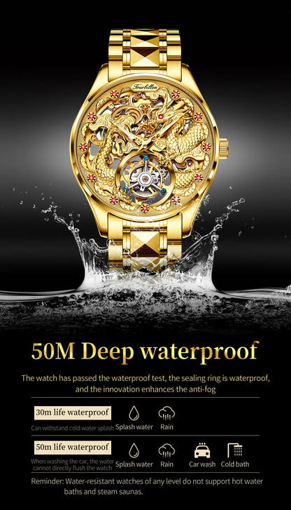 OUPINKE 3176 Uhr Für Männer Luxus Tourbillon Mechanische Business Männer Uhr Hohl Schwungrad Wasserdicht Leucht Mode Mann Uhr