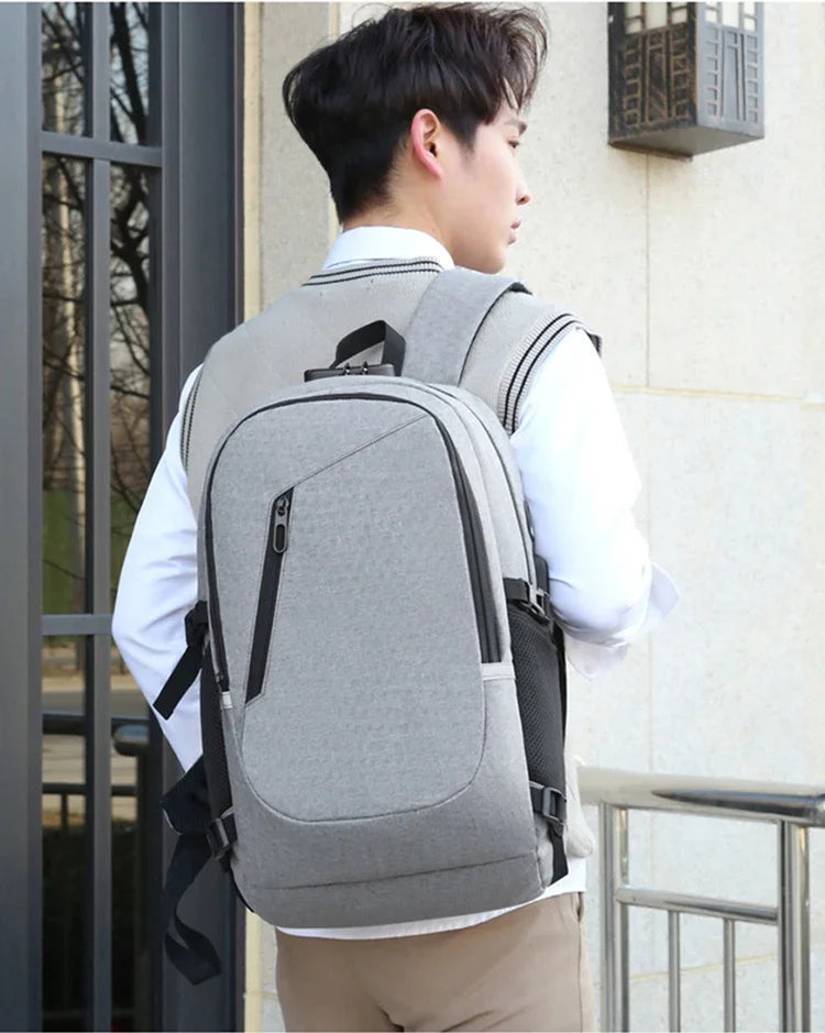 2024 Rucksack, Diebstahlschutz, Passwortsperre, Oxford, für Herren und Damen, Unisex, Business, Laptop, Computer, Reisen, Freizeit, Mode, tragbar