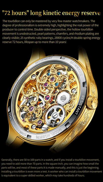 OUPINKE 3176 Uhr Für Männer Luxus Tourbillon Mechanische Business Männer Uhr Hohl Schwungrad Wasserdicht Leucht Mode Mann Uhr