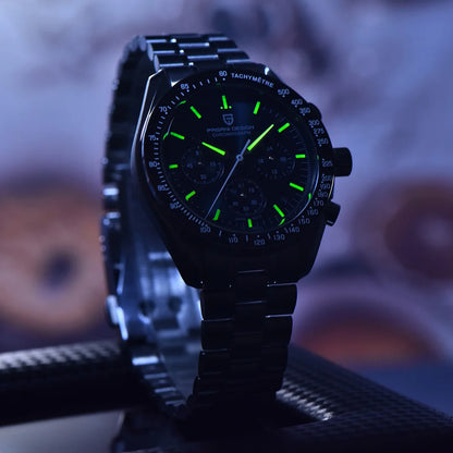 PAGANI DESIGN 2025, neue Monduhr, Retro-Luxus-Quarzuhren für Herren, Edelstahl, leuchtend, wasserdicht, Sport-Chronograph, Herren