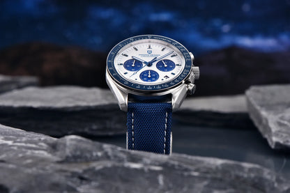 PAGANI DESIGN 2025, Silber, Gold, Mond, Luxus-Quarzuhren, Herren-Sport-Chronograph, Saphirglas, Edelstahluhr für Herren
