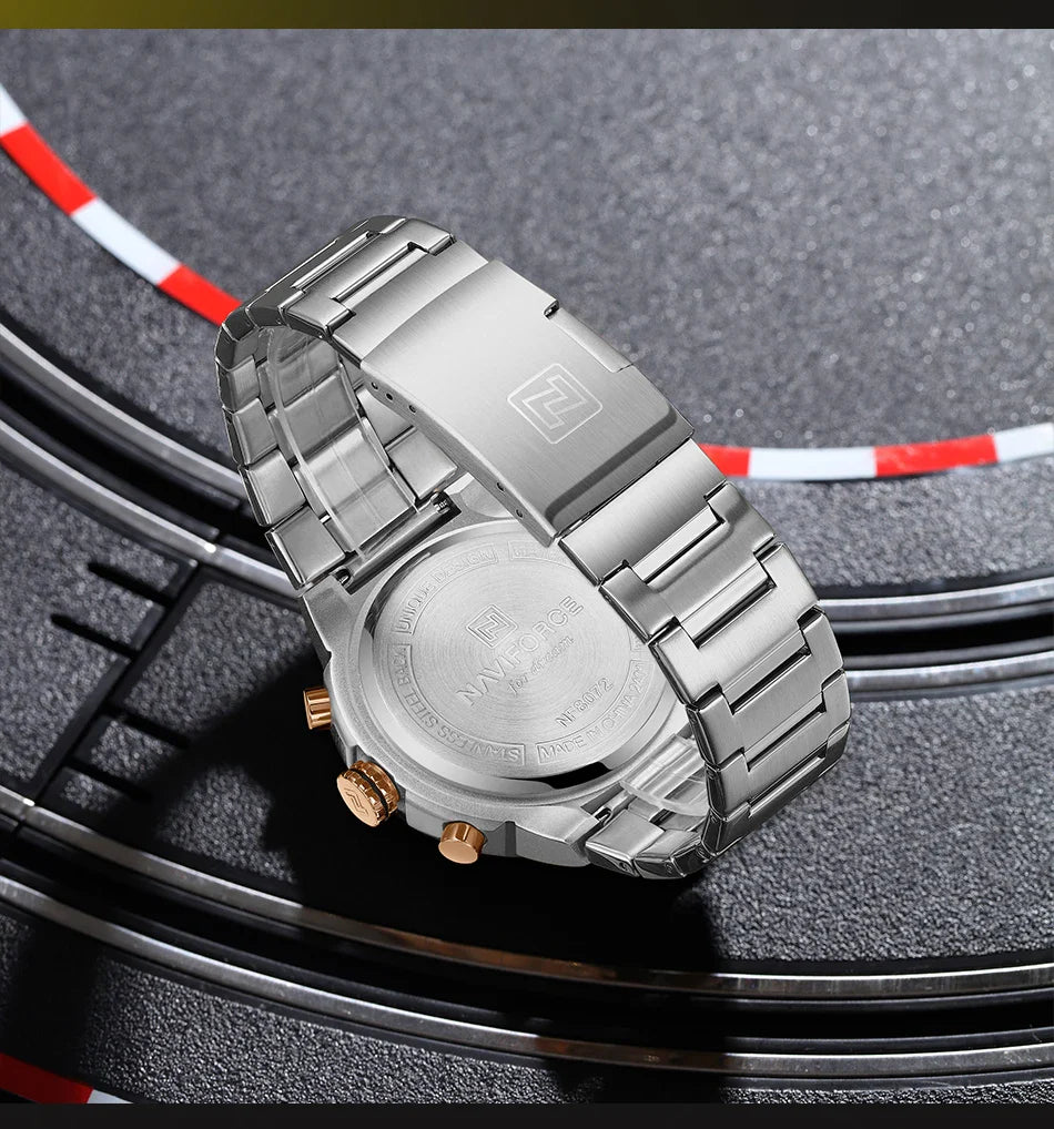 NAVIFORCE 2025, Herren-Quarzuhr, Sport-Militäruhr für Herren, wasserdicht, leuchtendes Datum, Chronograph, Edelstahl, Herrenuhren