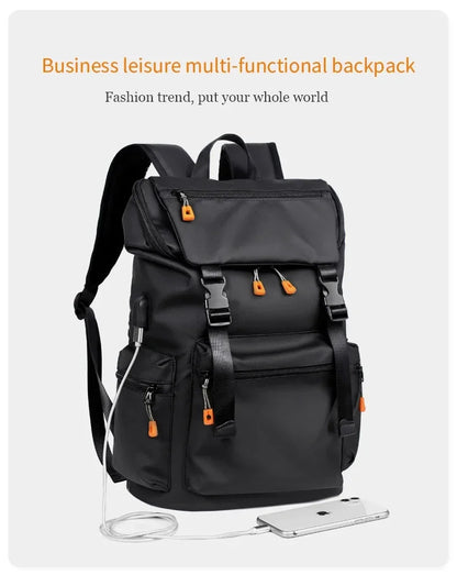 Herren-Rucksack, 17,3-Zoll-Oxford, großes Fassungsvermögen, hochwertiger, modischer Business-Laptop-Rucksack, wasserdicht, verschleißfest, Freizeit-Reiserucksack