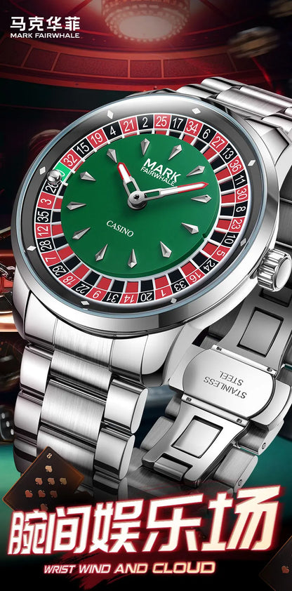Hohe Qualität Mark Fairwhale Herren Armbanduhr Mode Einzigartige Rotierenden Roulette Zifferblatt Wasserdicht Quarz Mann Watche Dropshipping ﻿