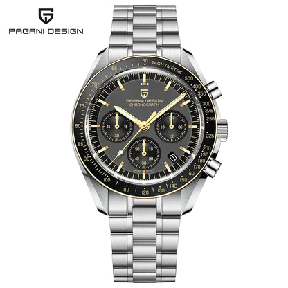 PAGANI DESIGN 2025, neue Monduhr, Retro-Luxus-Quarzuhren für Herren, Edelstahl, leuchtend, wasserdicht, Sport-Chronograph, Herren