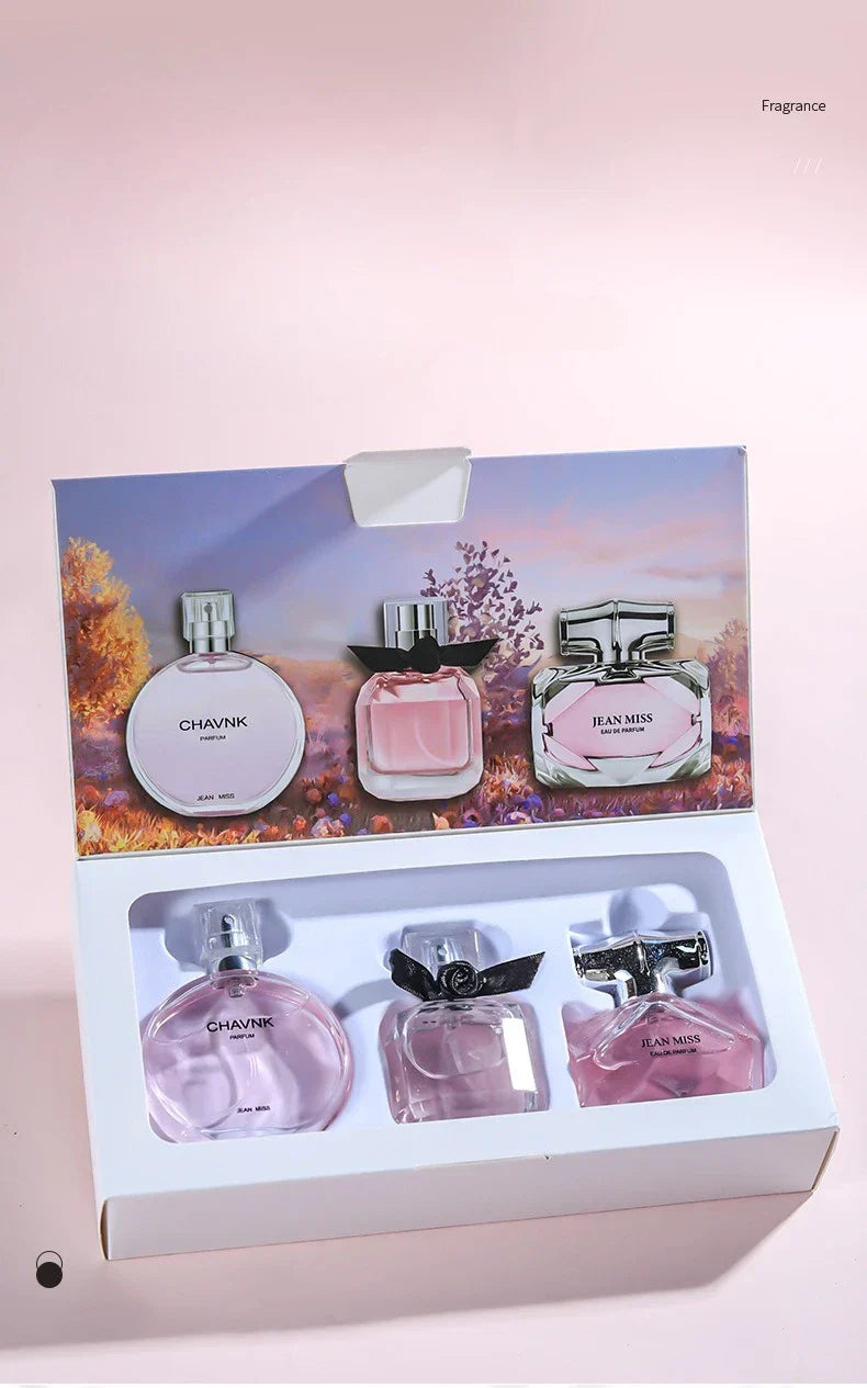 30 ml x 3PCS Eau De Parfum Geschenkbox Feminino Spray Frischer leichter Duft Floral Fruity Chypre Notes Langlebiges Damenparfüm-Set