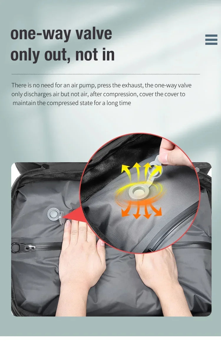 Reise Männer erweitert Laptop Rucksack Vakuum Kompression Wander rucksack USB-Aufladung Geschäft große Kapazität Rucksack für Pumpen