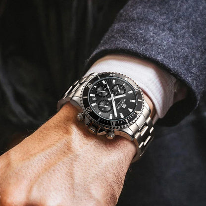 VA VA VOOM Marke Top Männer Uhr 1 Stück Multifunktionale Modische Timing Zifferblatt Grün Gold Edelstahl 3Bar Timing Uhr für Männer