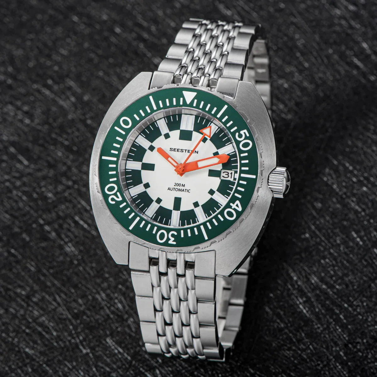 SEESTERN SUB300T Luminous Diver Watch Automatic Men Date 200m Turn Bracelet Wristwatches Retro Mechanical Sapphire Ceramic New