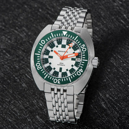 SEESTERN SUB300T Luminous Diver Watch Automatic Men Date 200m Turn Bracelet Wristwatches Retro Mechanical Sapphire Ceramic New