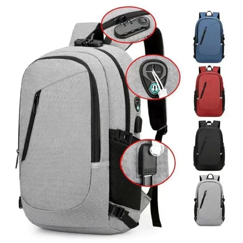 2024 Rucksack, Diebstahlschutz, Passwortsperre, Oxford, für Herren und Damen, Unisex, Business, Laptop, Computer, Reisen, Freizeit, Mode, tragbar
