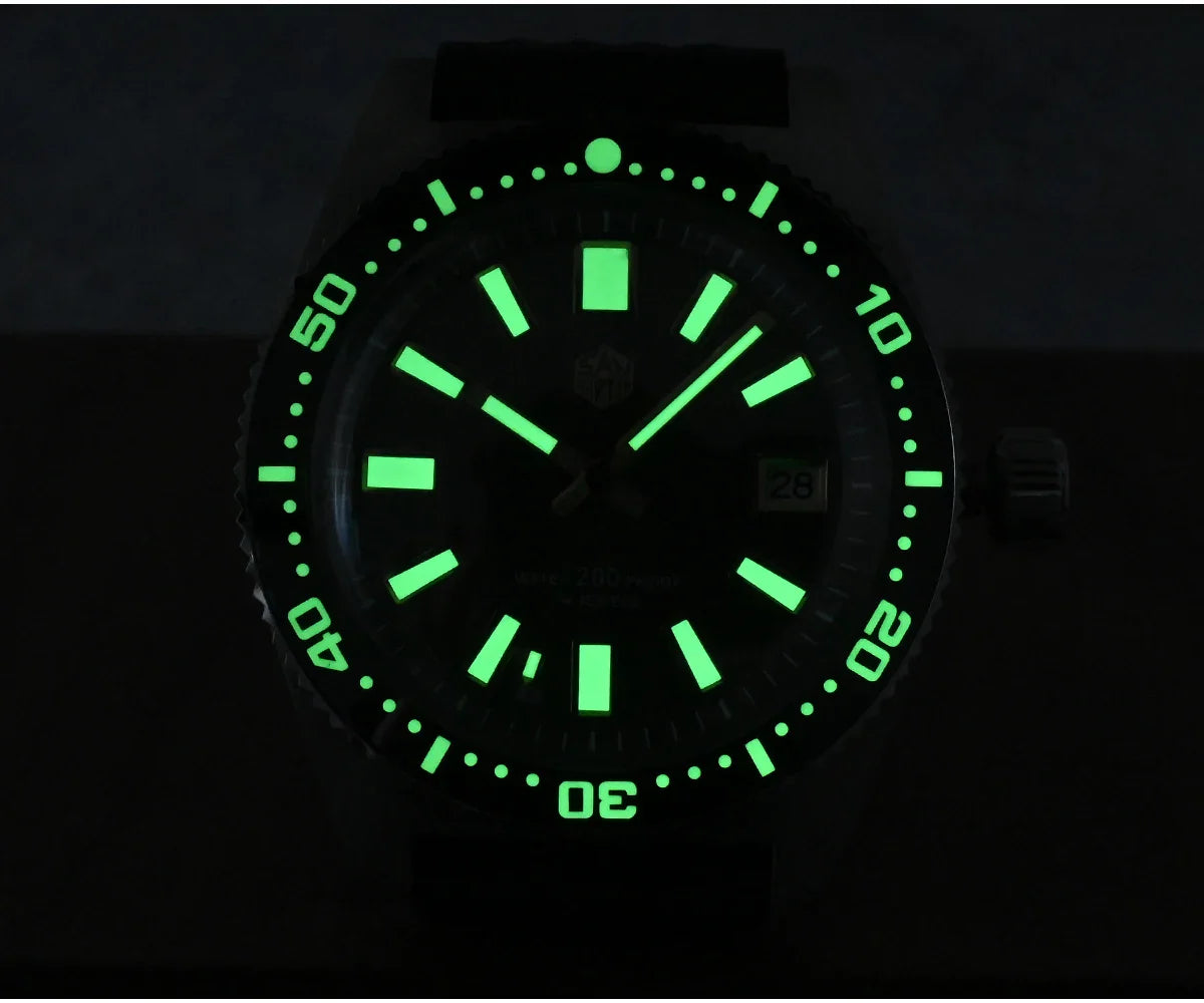 San Martin 40mm 62mas V3 Diver Watch For Men Kanagawa Surfing Dial NH35 Automatic Mechanical 20Bar Full Luminous Rubber Strap