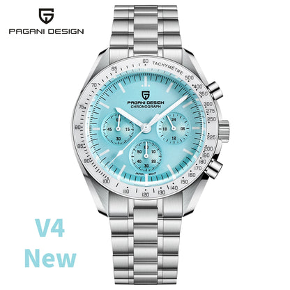 PAGANI DESIGN 2025, Silber, Gold, Mond, Luxus-Quarzuhren, Herren-Sport-Chronograph, Saphirglas, Edelstahluhr für Herren