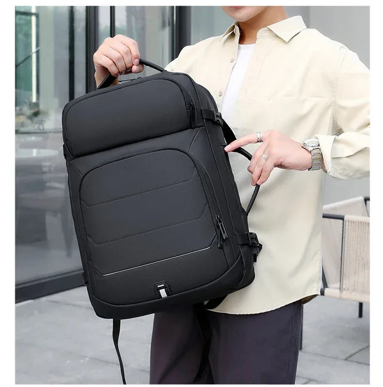 Erweiterbare 17-Zoll-Laptop-Rucksäcke für Herren, wasserdichte Notebook-Tasche, USB-Schultasche, Sport, Reisen, Schultasche, Rucksack für Männer
