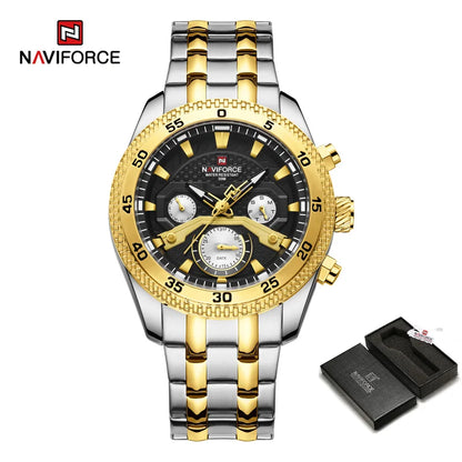 Navi force neues Design Uhr für Männer Luxus Mode leuchtenden Chronograph wasserdicht Datum Woche Quarz Armbanduhr Relogio Masculino