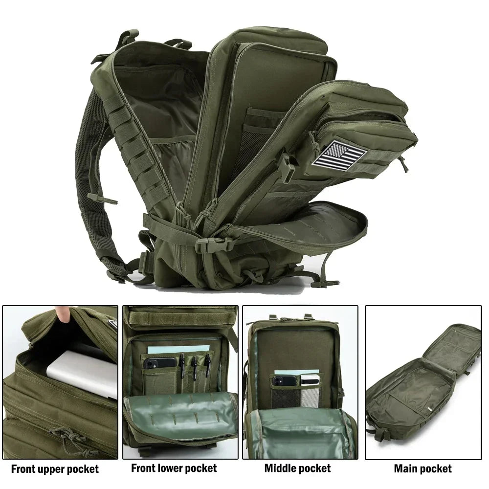 45L Taktischer Rucksack, große Kapazität, Outdoor-Rucksack, 3-Tage-Fitness-Wandertasche, Wandern, Campingausrüstung, Rucksäcke