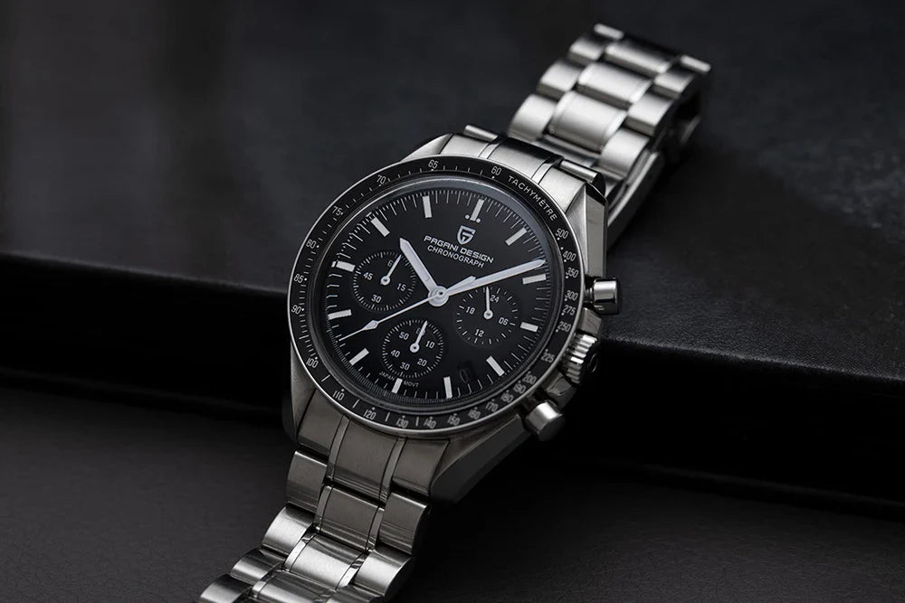 PAGANI DESIGN 2025, neue Monduhr, Retro-Luxus-Quarzuhren für Herren, Edelstahl, leuchtend, wasserdicht, Sport-Chronograph, Herren