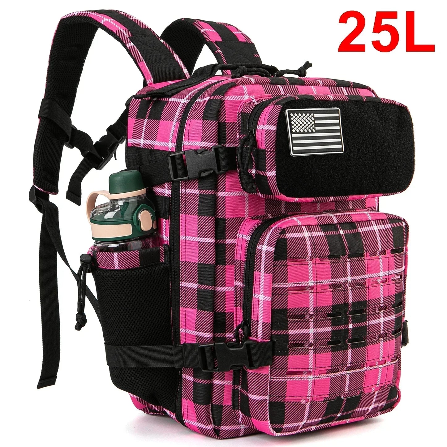 25L Taktischer Rucksack Outdoor-Tasche Fitness-Rucksack MOLLE-Rucksack Damen/Herren Wandern Überlebensrucksack Herren Dual-Getränkehalter