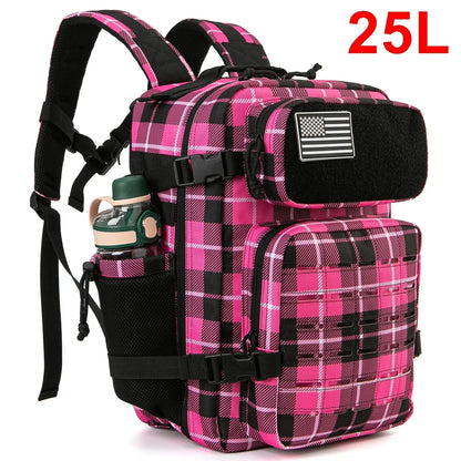 25L Taktischer Rucksack Outdoor-Tasche Fitness-Rucksack MOLLE-Rucksack Damen/Herren Wandern Überlebensrucksack Herren Dual-Getränkehalter