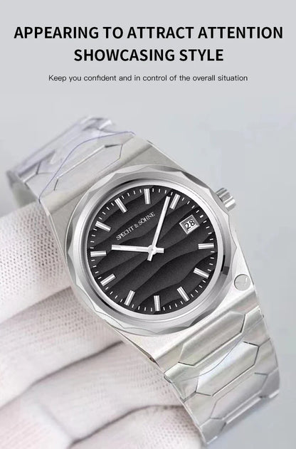 2025 Neuheiten Specht & Söhne 222 Gold Uhren Für Männer Super Slim Stahl Saphir Klassische Quarzuhr Relogio Masculino 37 MM